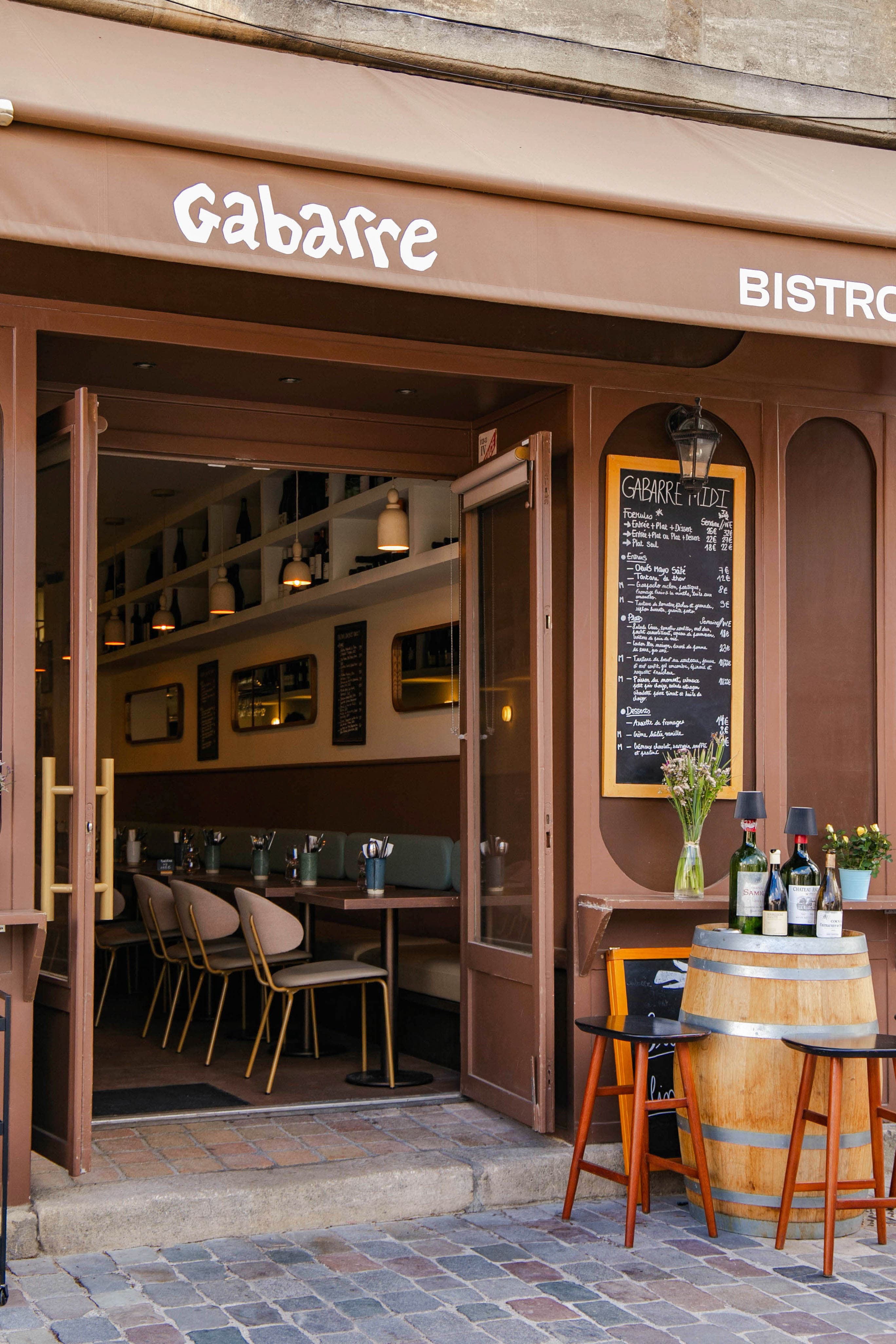 Devanture du bistrot Gabarre aux Chartrons