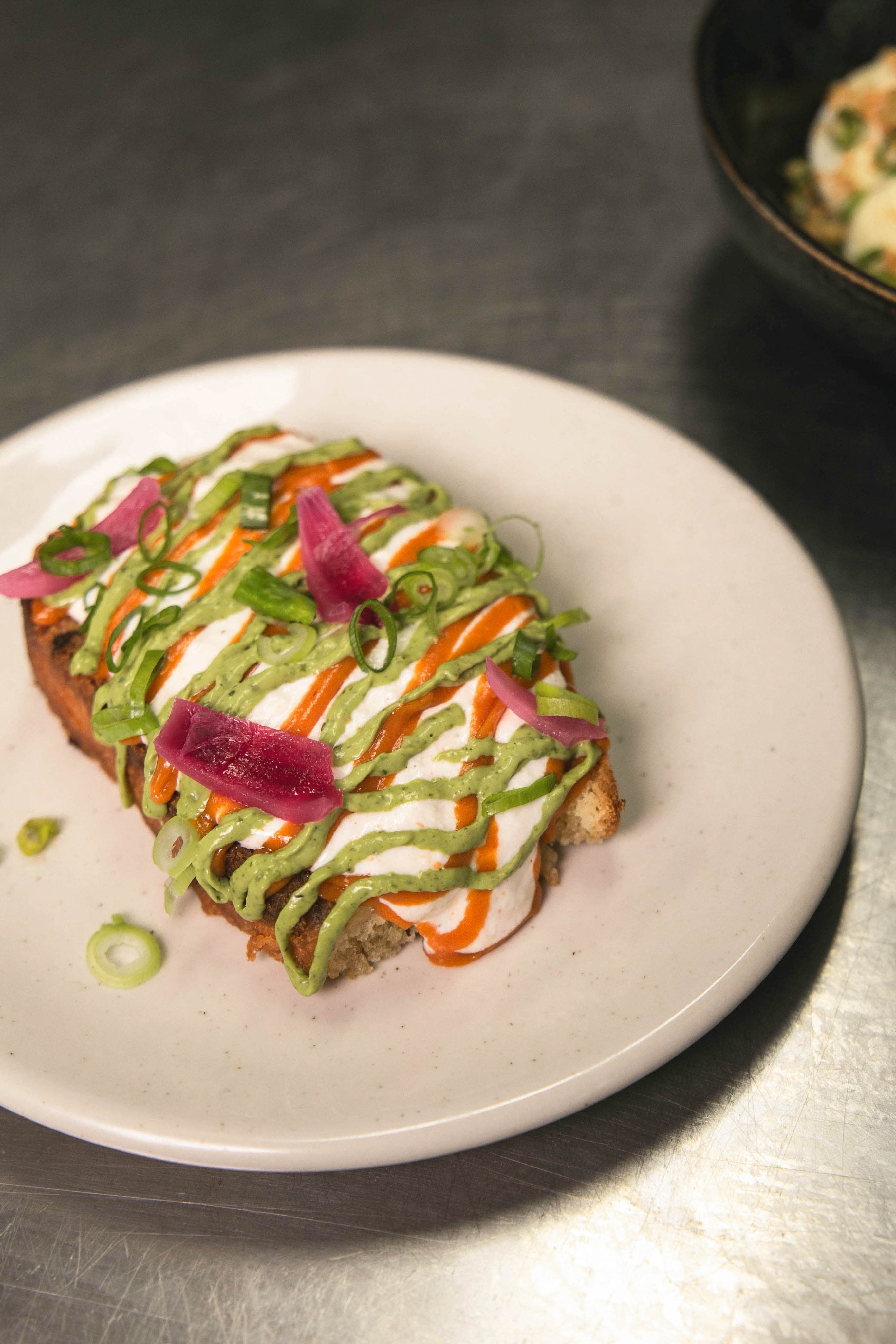 Tartine dressée en cuisine